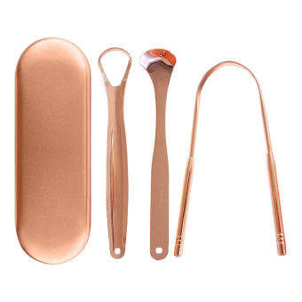 Bộ 3 dụng cụ cạo lưỡi chăm sóc răng miệng cho người lớn, bằng thép không gỉ Miss Lan - INTL