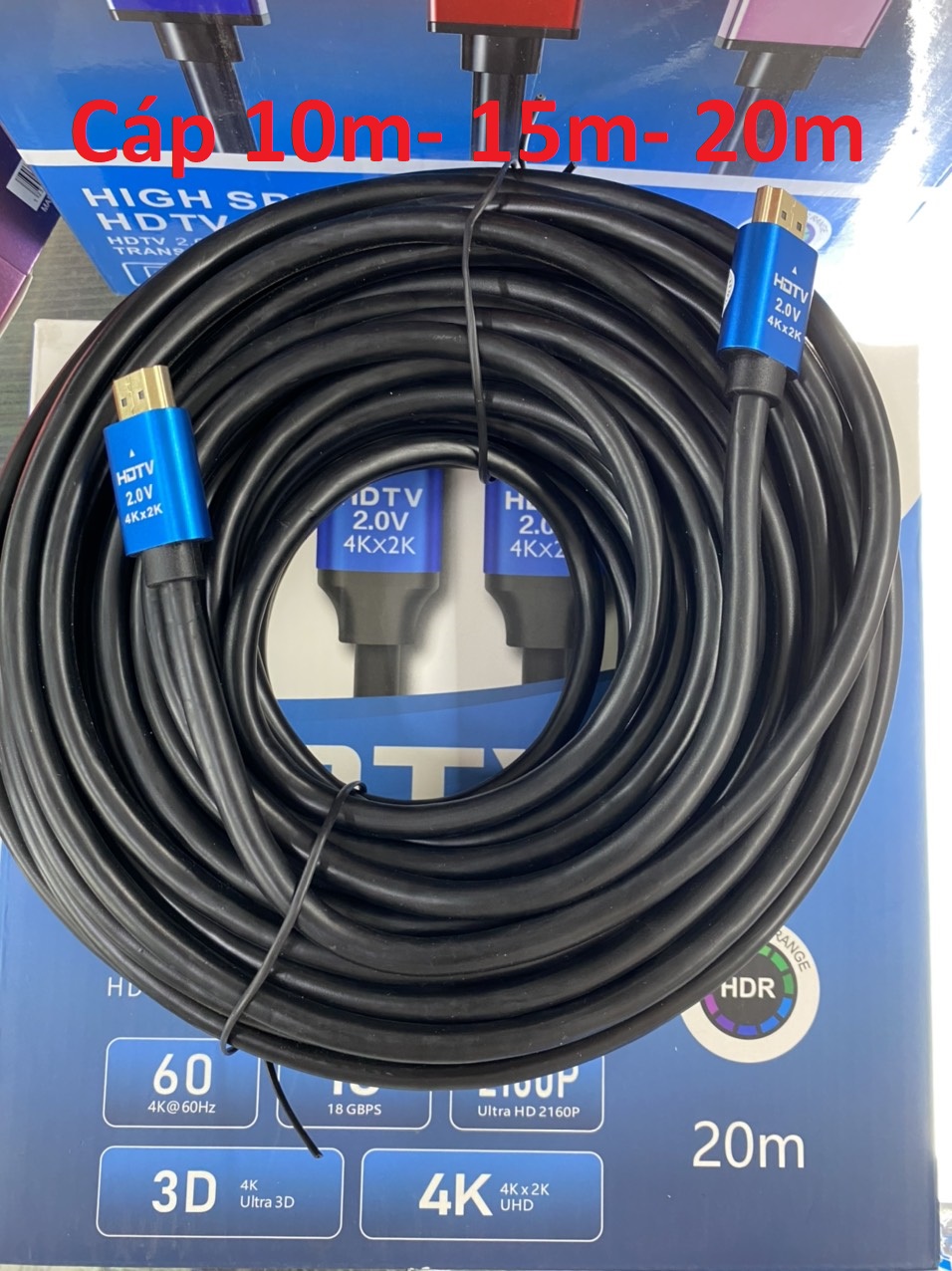 Cáp hdmi 10m 15m 20m 25m 30m lõi đồng hdtv 4k*2k - dây hdmi to hdmi tròn chuẩn full hd 1080p