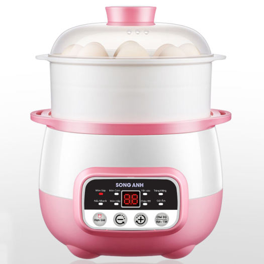 Nồi hấp điện đa năng có xửng , nồi nấu cháo song anh 0.8l sa600, tự động ngắt khi cạn nước, tính năng chống trào, bền bỉ, dễ sử dụng, bh 1 năm