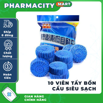 COMBO 10 viên tẩy bồn cầu siêu sạch màu xanh tiện dụng, viên tẩy bồn cầu cho gia đình.