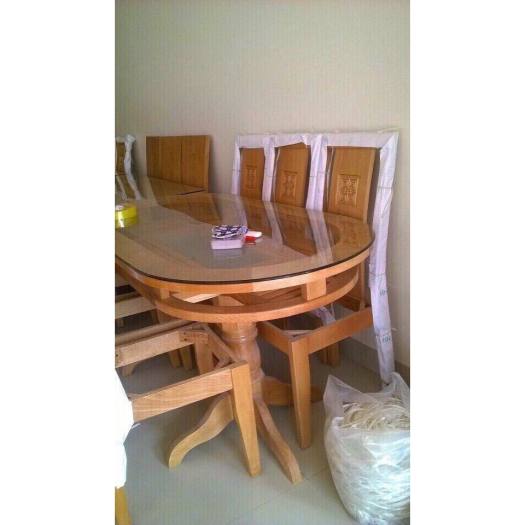 Bộ bàn ghế ăn vòm gỗ sồi nga