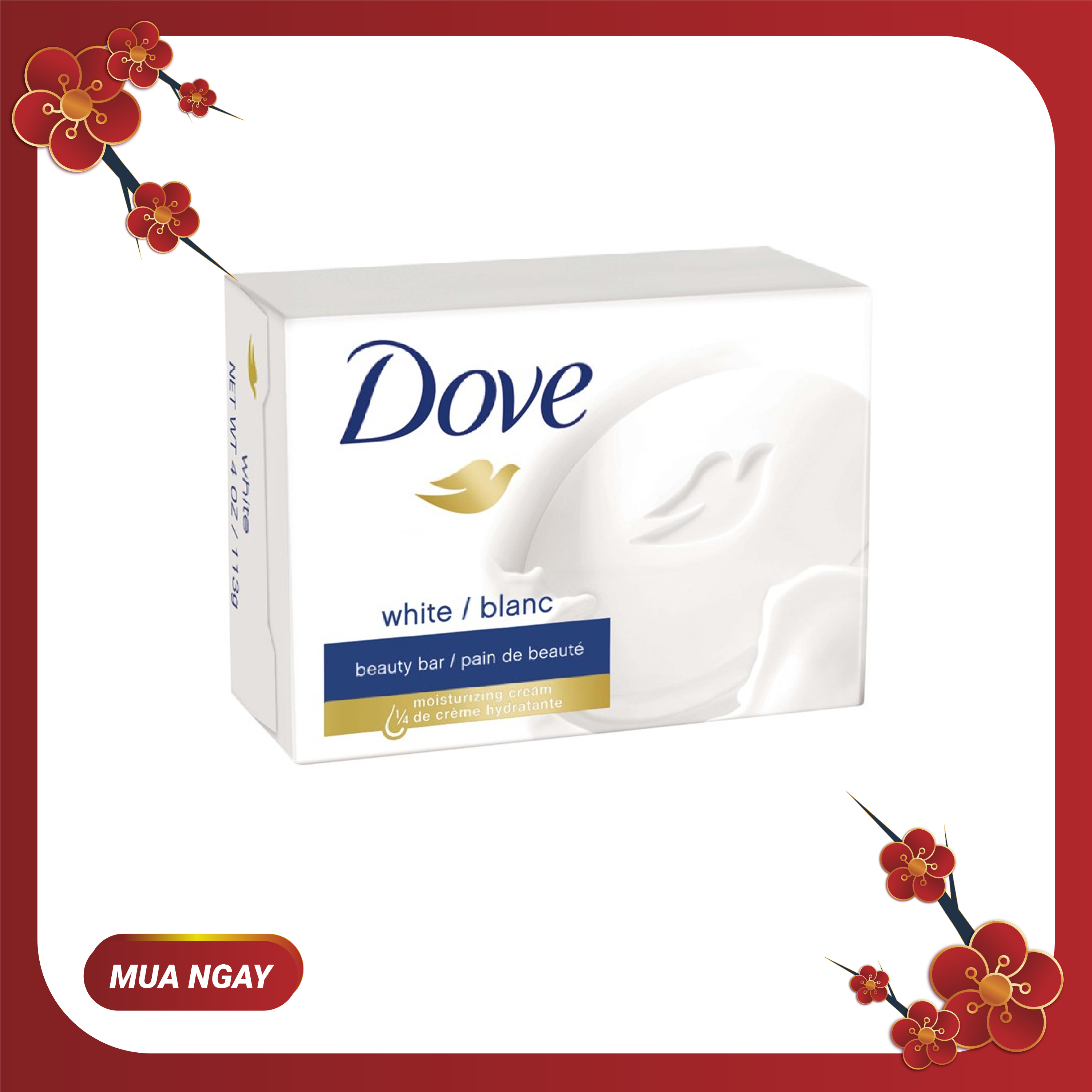 Cục Xà phòng Dove White Moisturizing Beauty Bar Soap