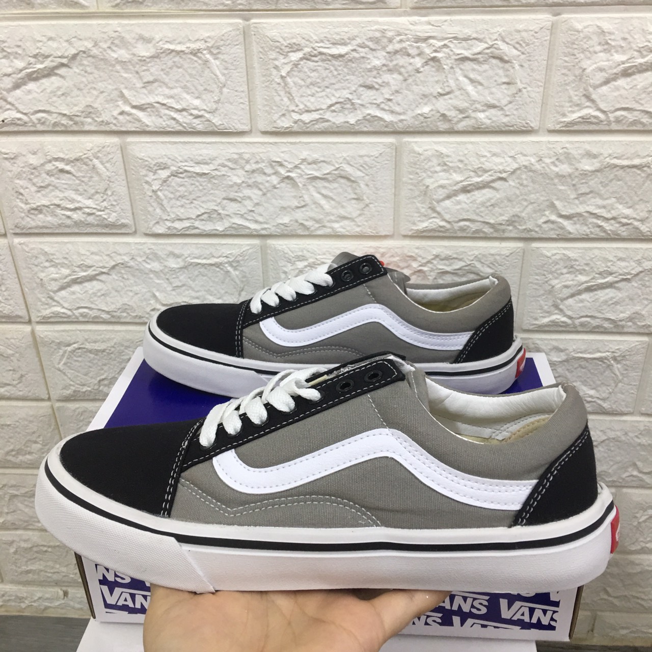 [SALE SỐC-TẶNG HỘP] Giày vans old skool trắng, đen trắng size 36- 43 NAM NỮ COUPLE