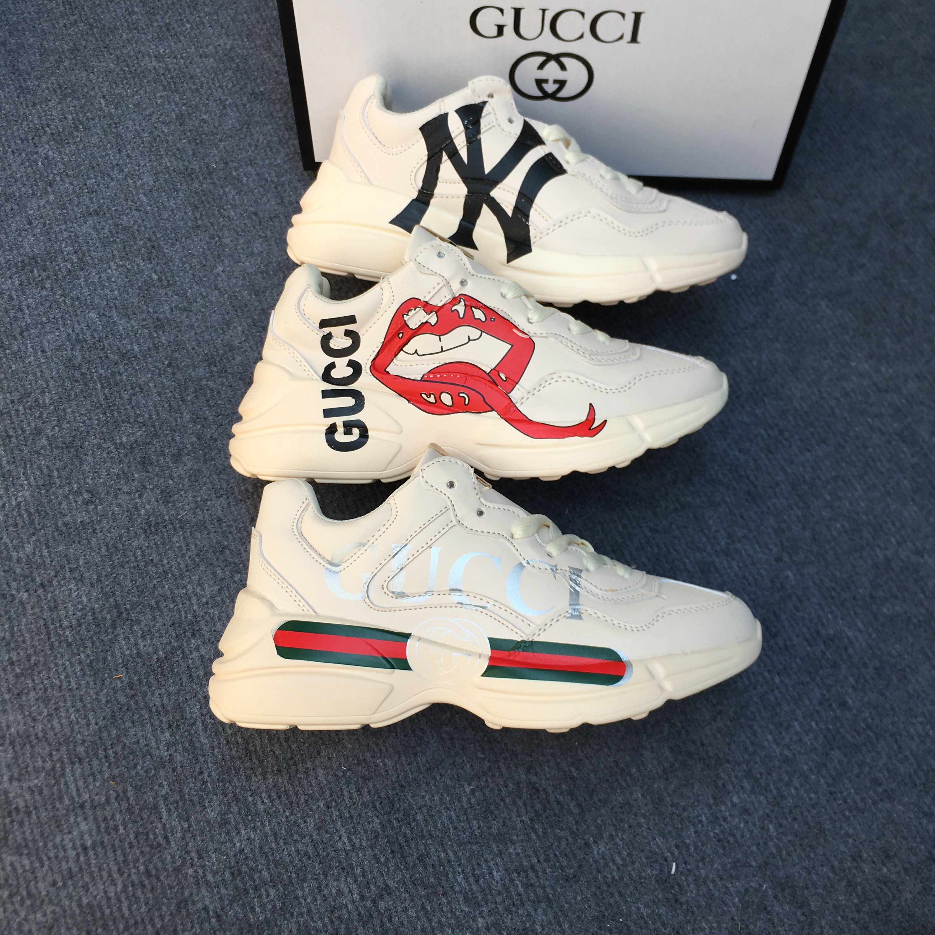 Giày gucci chunly rhyton thể thao nam nữ