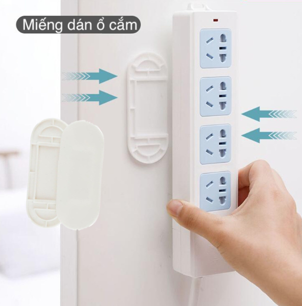 Miếng dán tường treo ổ cắm điện, modem wifi/ - giá đỡ treo tường cố định ổ cắm điện