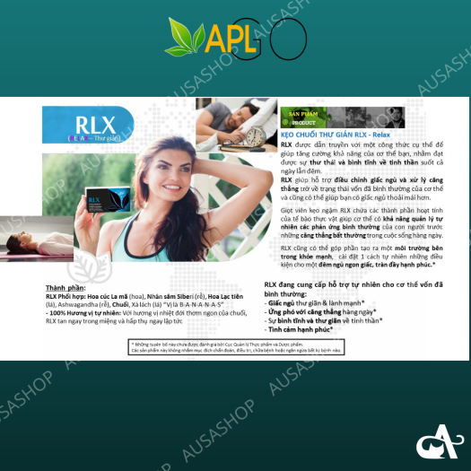 RLX – Viên ngậm giảm stress giúp ngủ ngon APLGO - Date 2023