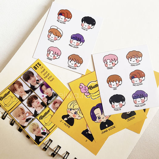 Set sticker hình dán thành viên các nhóm nhạc BTS - Butter trang trí sổ DIY theo phong cách Hàn Quốc