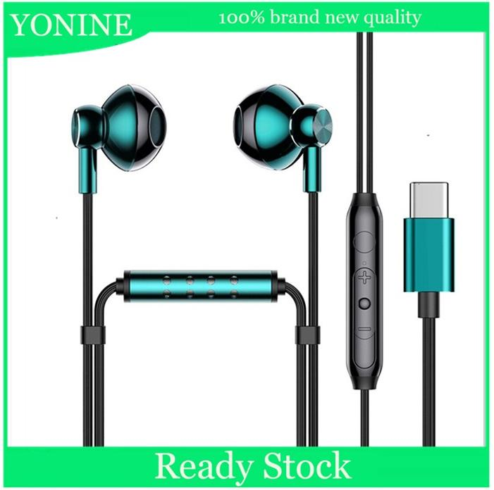 Yonine tai nghe có dây type-c nhét tai c61 tai nghe hifi âm thanh nổi thể thao có micrô kép cho điện thoại xiaomi samsung huawei