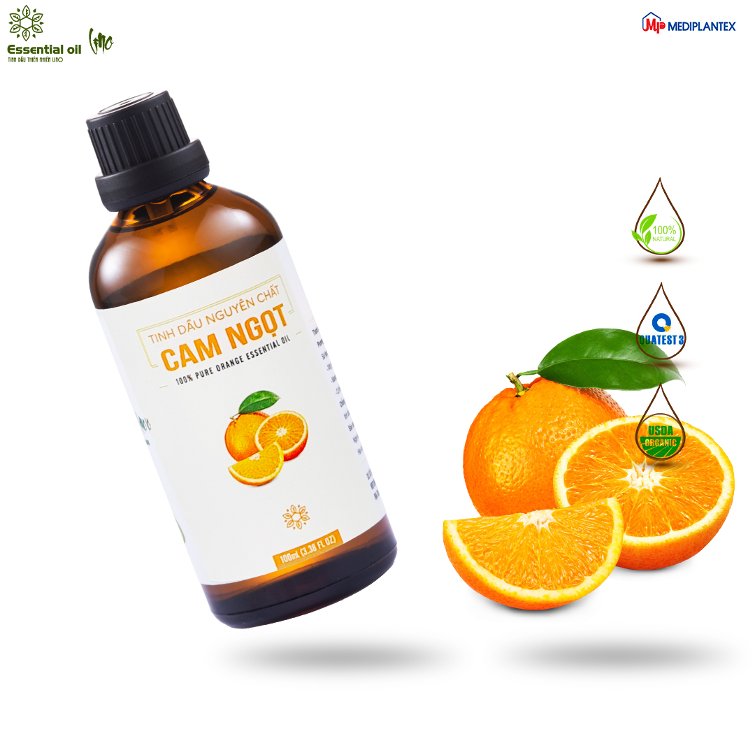 Tinh dầu cam ngọt LINO 100ml, tinh dầu thiên nhiên nguyên chất từ công ty dược Mediplantex giúp thơm phòng, khử mùi