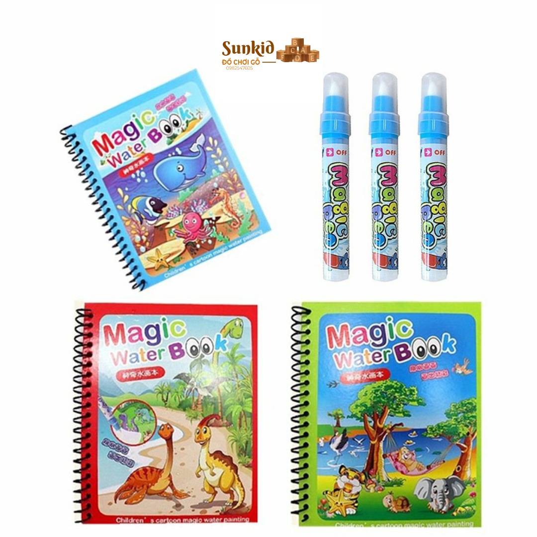 Đồ chơi tranh tô màu nước ma thuật, tô màu thần kỳ sử dụng nhiều lần, đa dạng chủ đề - đồ chơi trẻ em