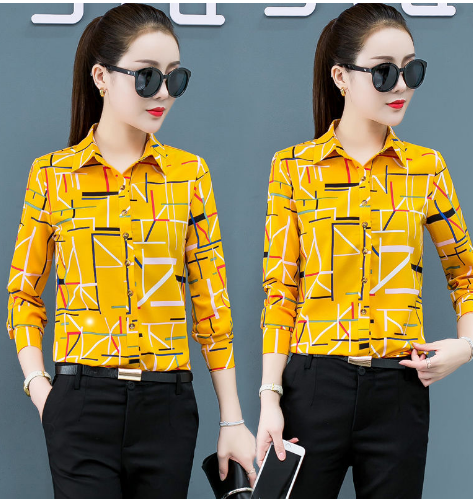 ● COSHOP ● áo kiểu nữ áo sơ mi nữ dài tay áo sơ mi nữ cổ tim Hàn Quốc