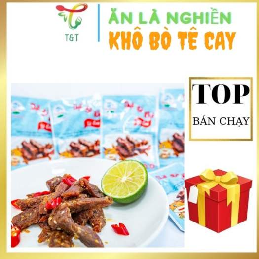 Thịt bò khô vị tê cay, khô bò cay 100% từ thịt bò, Hoàng Nam Food gói 12gram
