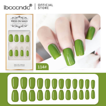 24 Chiếc Móng Tay Bấm Bộ Đầu Móng Tay Nghệ Thuật Dài Bóng Acrylic Móng Tay Giả Kèm Dũa Móng Băng Dính Thạch