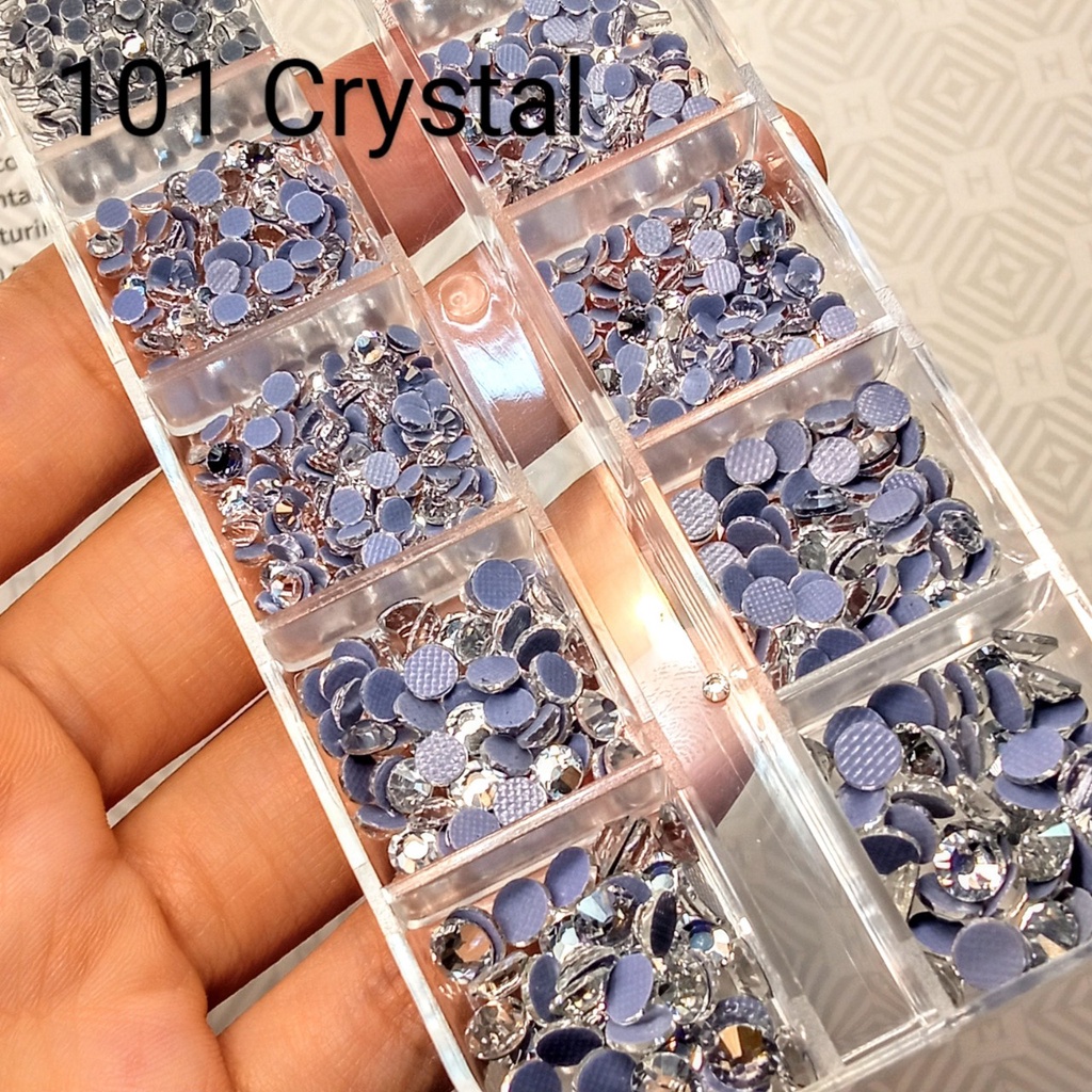 Khay đá chân lưới trắng, đá chân keo đá nail ab mix size cực sáng- cheap nail