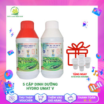 Combo 5 Cặp Dung Dịch Thủy Canh Hydro Umat V tặng 50 rọ thủy canh 55x53
