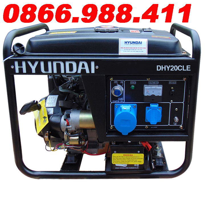 Máy phát điện chạy dầu 1.7kva-1.9kva hyundai dhy20cle