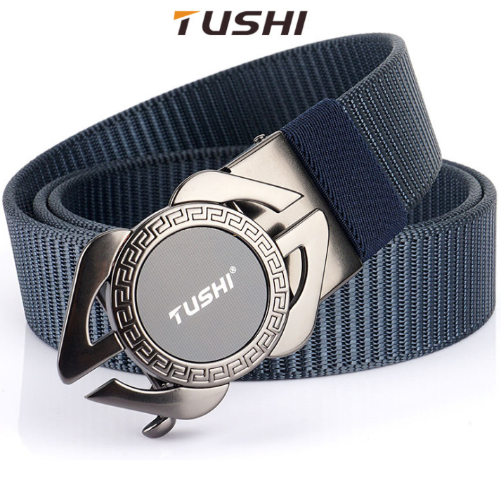 Thắt lưng Nam vải dù Tushi TR68 siêu bền đẹp_Khóa cài tự động thép không gỉ chắc chắn, tiện lợi - Dây lưng vải Canvas cao cấp