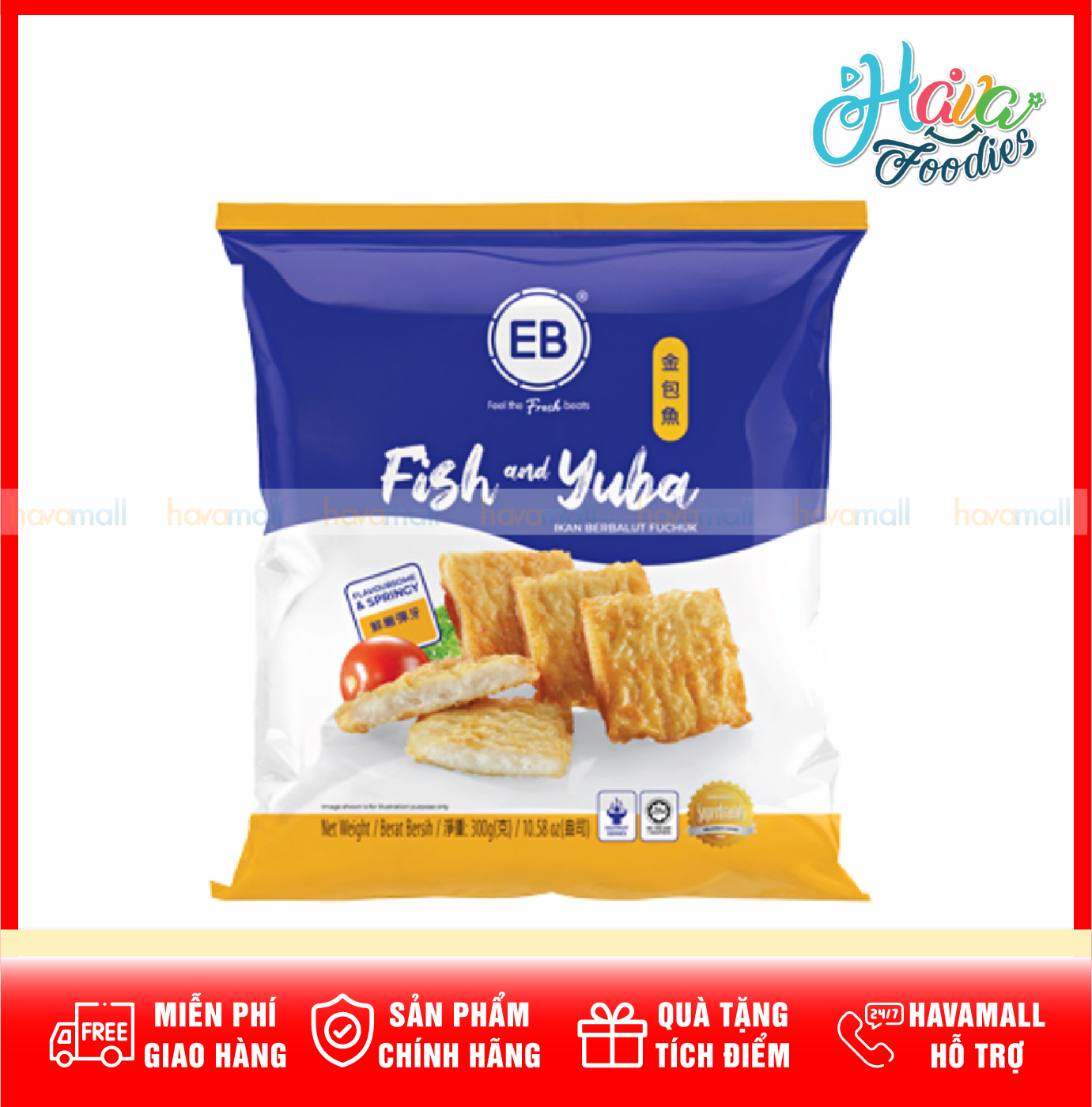 [HOÀN TIỀN MAX 10%] [CHỈ GIAO HỎA TỐC 2H TẠI HCM] Chả Cá Yuba EB 300g – Fish & Yuba EB Malaysia