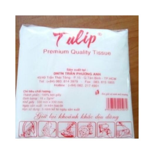 Combo 10 bịch khăn giấy vuông Tulip