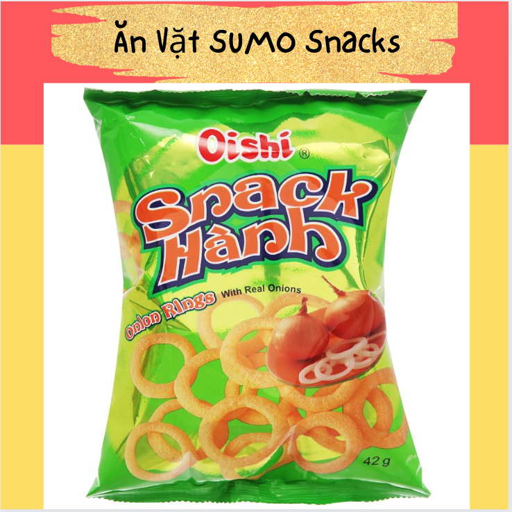 Bim Bim Snack Onion Rings Vị Hành Oishi 35/40g-Ăn Vặt Sumo Snack
