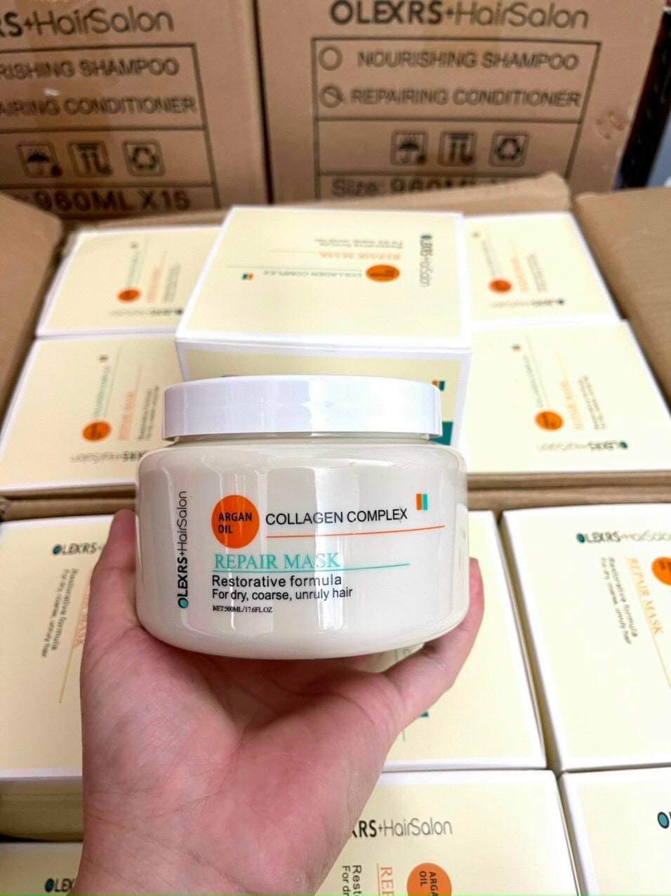Kem Ủ Tóc Phục Hồi Collagen Complex Repair Mask Olexrs 500ml