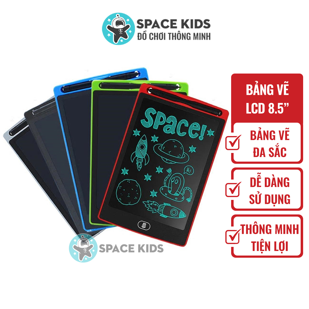 Đồ chơi trẻ em Bảng vẽ điện tử thông minh tự xóa màn hình LCD Đa sắc 8.5 inch cho bé Space Kids Đồ chơi giáo dục