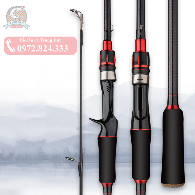 Cần câu lure máy đứng 2 khúc giá rẻ độ cứng M