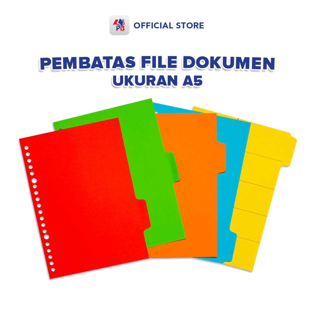 Pembatas Kertas File A5 Binder Divider Loose Leaf Isi 5 Pembatas 20 Lubang Berwarna / PB EDUKASI ANAK - PBNB