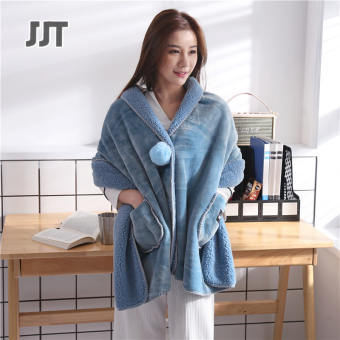 JJT shawl long thicken shawl thick cashmere korean scarf Pure color shawl, good condition, multi-function, thickened blanket, office nap blanket portable shawl lazy blanket Flannel blanket, shawl, shawl