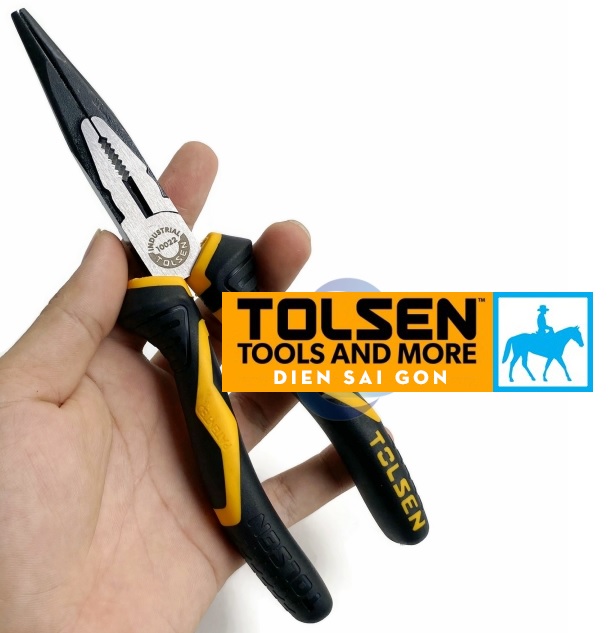 Kìm kềm mũi nhọn mõ dài 8inch 200mm crv hrc tolsen 10022