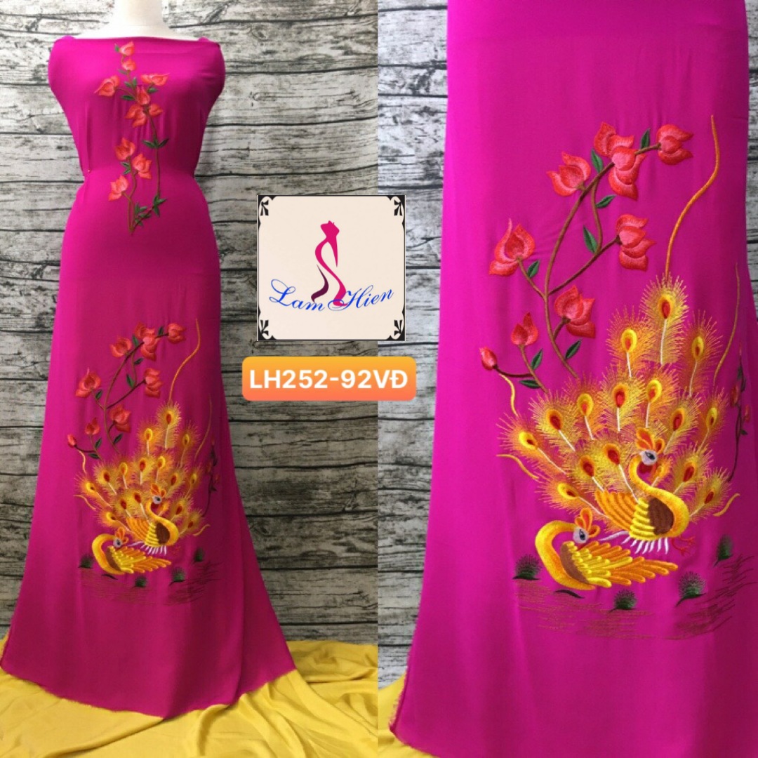 Vải may áo dài bông thêu LH252