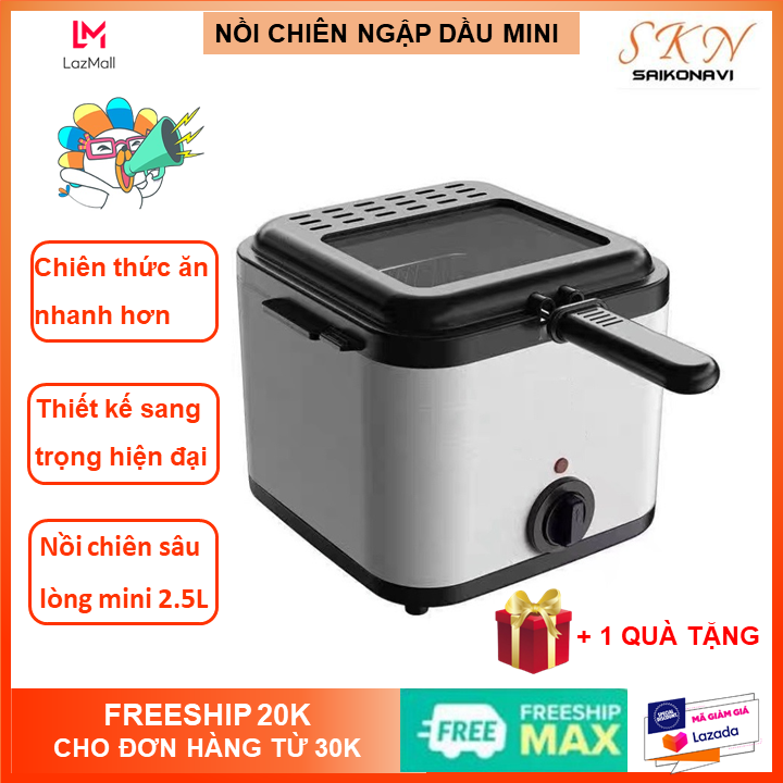 [TẶNG QUÀ] NỒI CHIÊN NGẬP DẦU MINI, NỒI ĐIỆN CHIÊN RÁN DẦU, BẾP CHIÊN NHỎ TIỆN LỢI,CHIÊN GIÒN KHUAI, BẾP CHIÊN ĐIỆN MINI, BẾP CHIÊN NHÚNG ĐIỆN,Công suất 1000W,thể tích 2,5L,Điện áp 220V