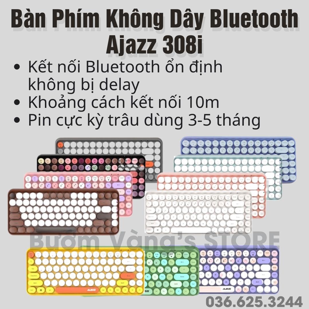 (CÓ SẴN) Bàn Phím Không Dây Bluetooth Ajazz 308i - Dùng Được Cho Windows, MAC OS, IOS, Android - Tặng Kèm 2 Viên Pin