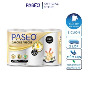 Giấy bếp đa năng Paseo Calorie Absorb 3 cuộn 2 lớp