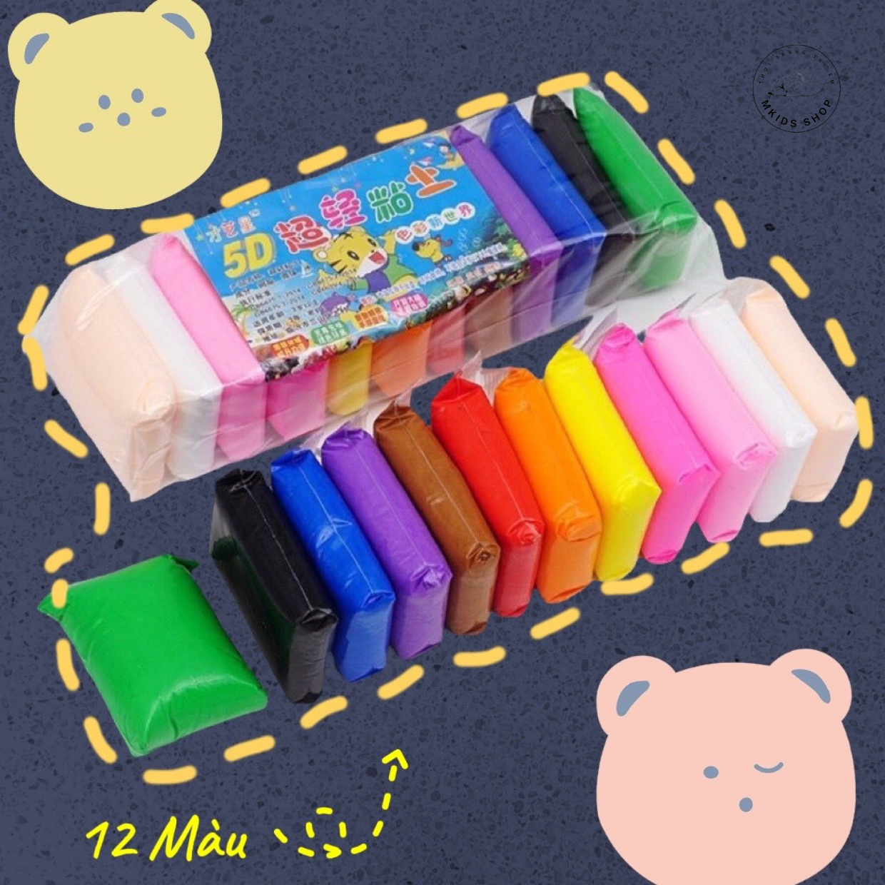 Đất Sét Tự Khô, Đất Nặn An Toàn cho bé Set 12,24,36 màu hàng có sẵn HCM, đất sét tự khô an toàn cho bé