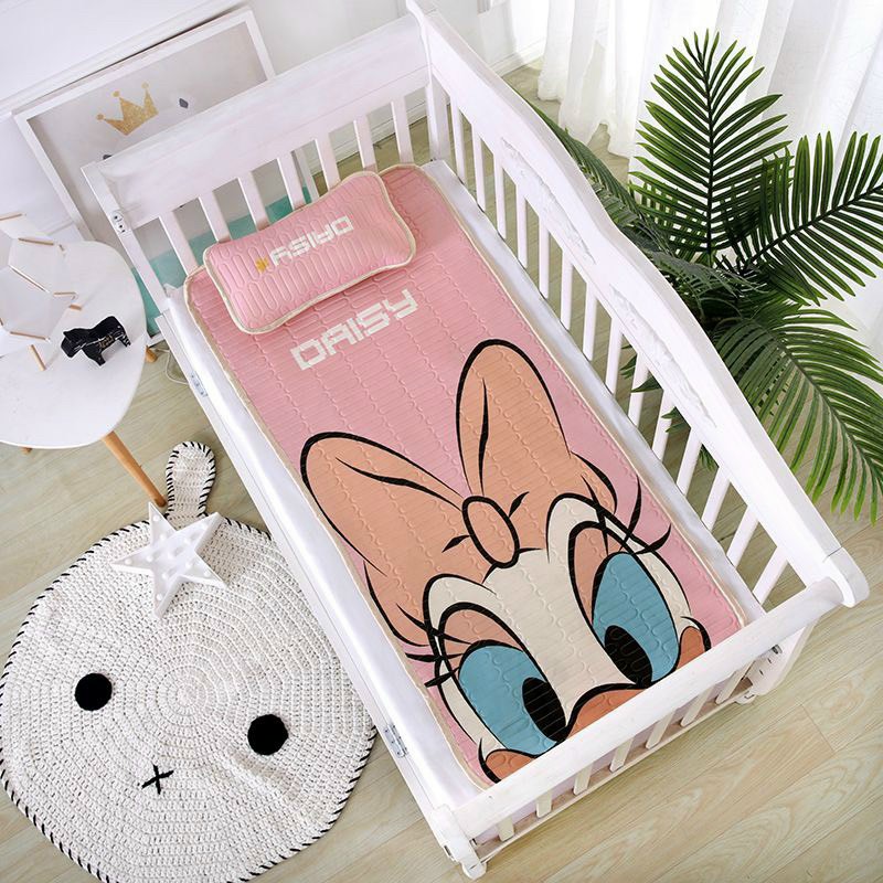 Chiếu điều hoà cao su non tặng kèm gối cho bé Chiếu điều hoà thoáng mát cho bé Chiếu cao su non 5D (