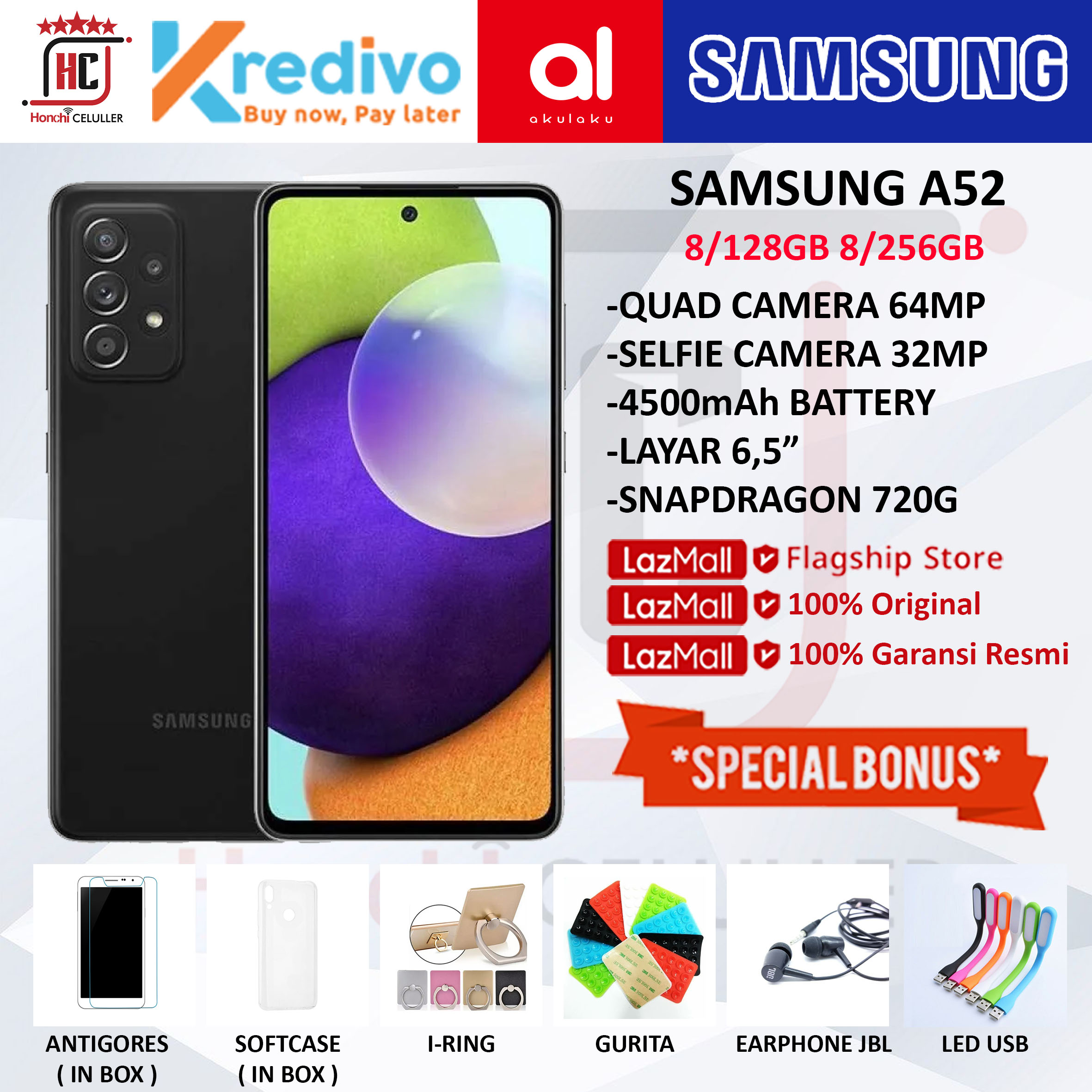 SAMSUNG A52 RAM 8 ROM 256GB 8/128GB GARANSI RESMI SAMSUNG INDONESIA SEIN Harga  5,199,000 Ringgit*Penghantaran Percuma
