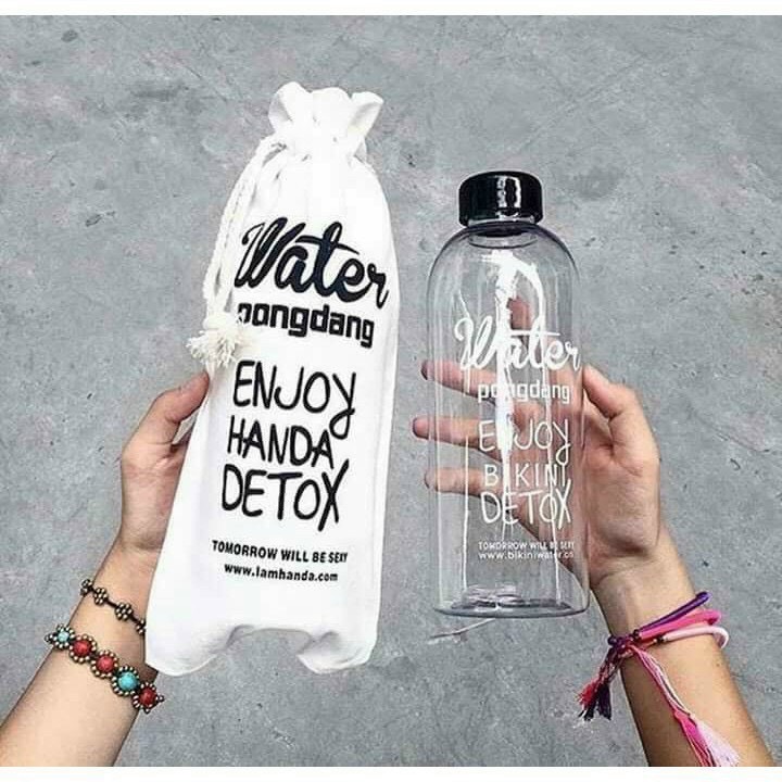 Bình đựng nước thuỷ tinh detox 1000 ml