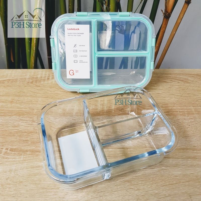 Hộp thủy tinh chia ngăn lock&lock glass food container dung tích từ 860ml đến 1040ml llg456 llg457 llg458