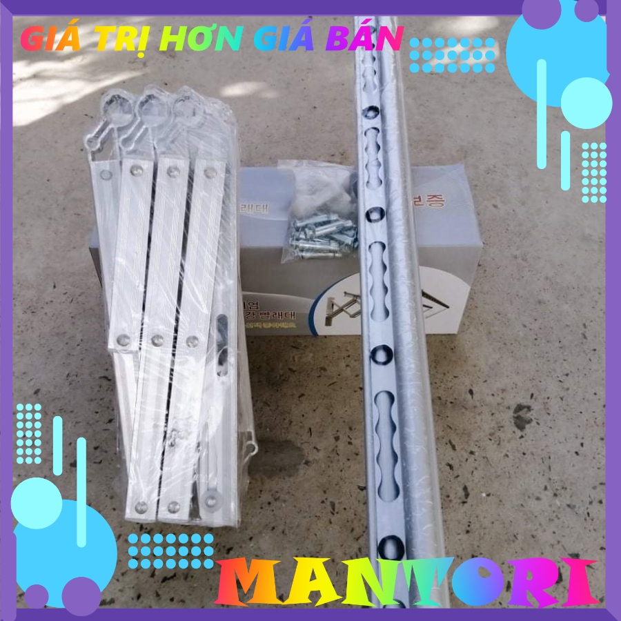 Giàn Phơi Quần Áo Thông Minh Gắn Tường 1m8 Lỗ Dài, Nhập Khẩu Trực Tiếp Từ Hàn Quốc, Chịu Tải Lên Đến Hơn 60kg, Màu Sắc Sang Trọng