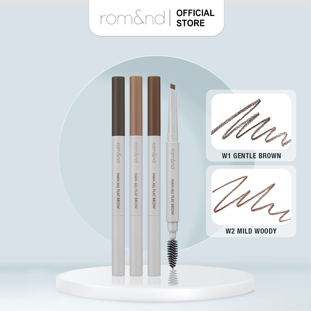 Chì kẻ mày ngang dễ kẻ lâu trôi rom&nd han all flat brow 0.17g