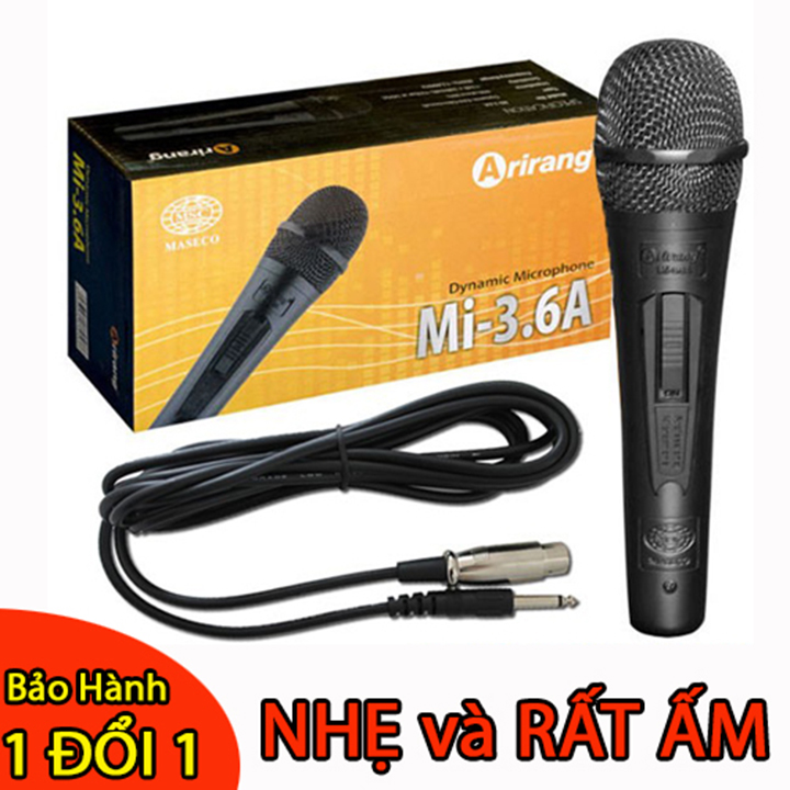 Micro karaoke có dây arirang chính hãng, micro có dây chống hú, micro karaoke cao cấp - bảo hành 1 đổi 1 nếu lỗi