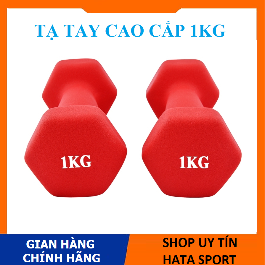 Một cặp tạ tay 1KG cao cấp thép đặc bọc cao su nhám thái lan tập Gym đỏ