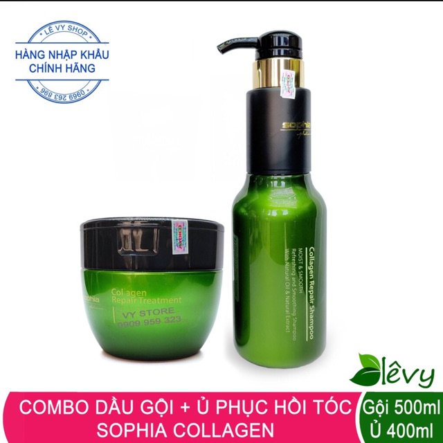 Dầu gội + Hấp dầu nuôi dưỡng tóc mềm mượt Sophia Collagen Platium 500ml I 500ml