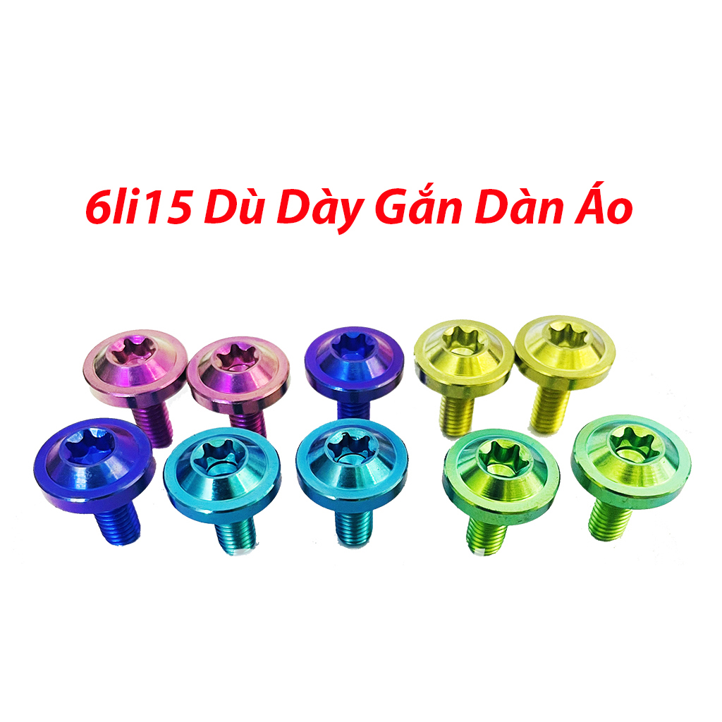 [HCM]ỐC TITAN GR5 6li15 Dù To Dày Gắn Ốp Pô Cần Ter và Dàn Áo Các Loại Xe Wave/Ex150....