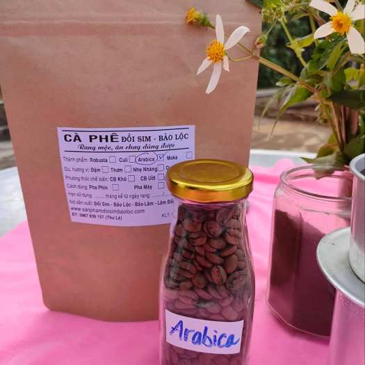 Gói 500gram cà phê hạt rang mộc arabica cầu đất, đà lạt - vị cafe thơm nồng nàn, thanh chua nhẹ