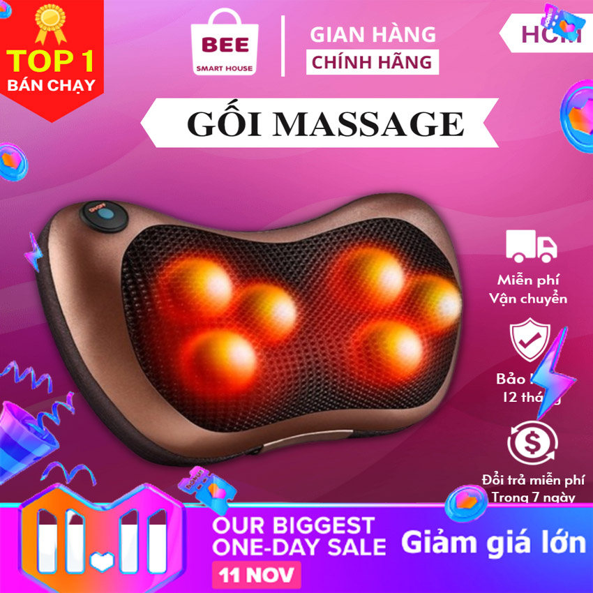 Gối,gối masage toàn thân, gối masage cổ,lưng , gối masage đổi chiều . mua gối massage hồng ngoại 8 bi 2 chiều cao cấp, giảm tình trạng căng cơ, tăng cường lưu thông máu - bh uy tín 1 đổi 1