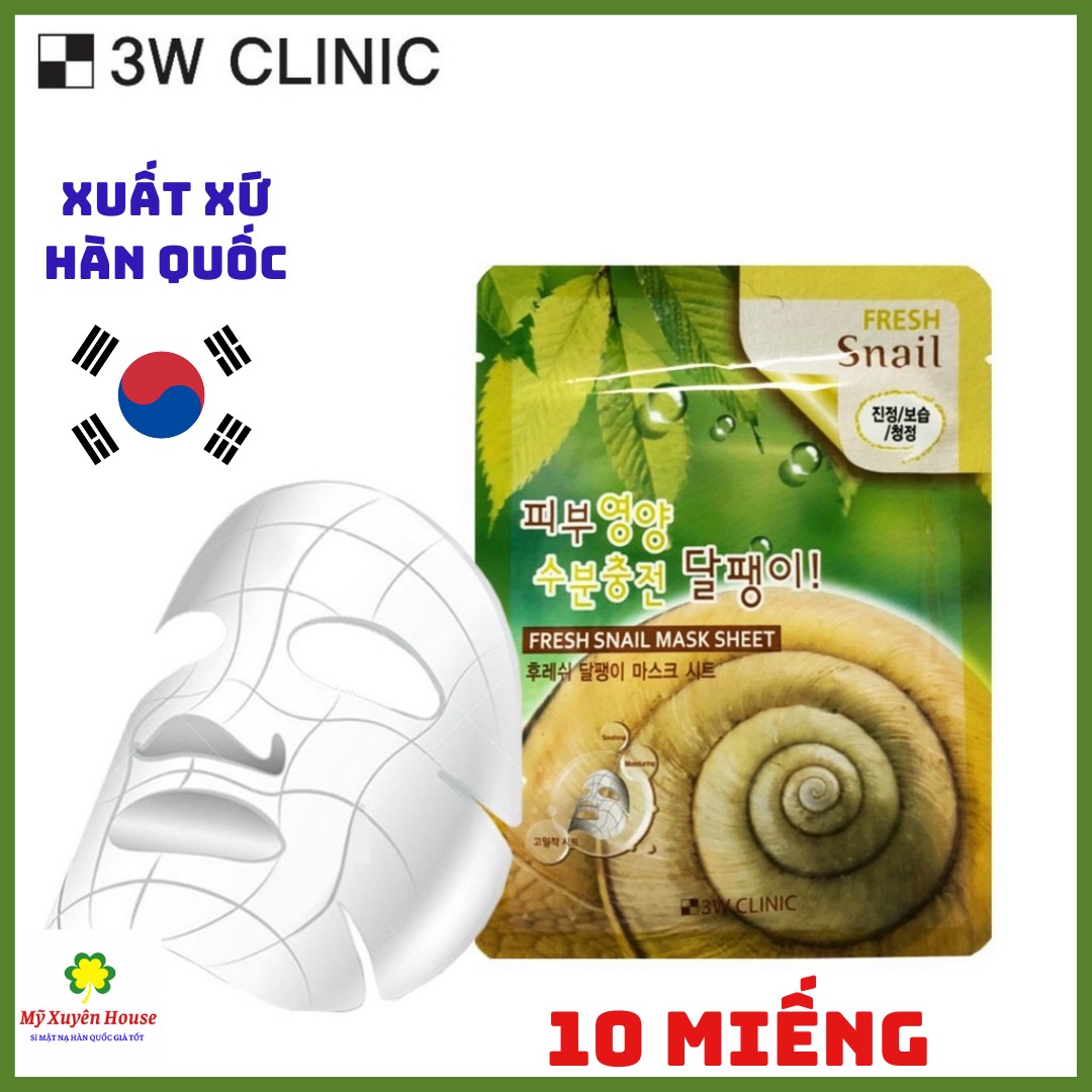 Mặt nạ 3w clinic ốc sên hàn quốc chính hãng 10 miếng