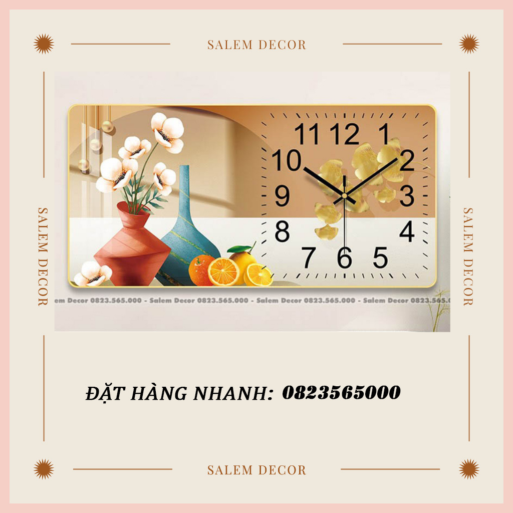 Đồng Hồ Treo Tường Tranh hiện đại, treo phòng ăn phòng bếp