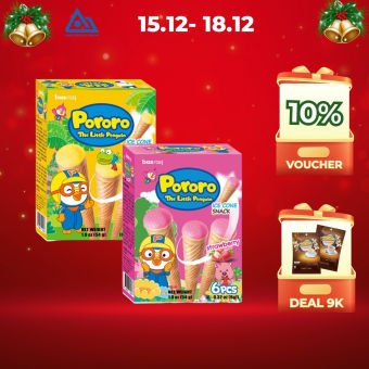 Bánh kem ốc quế Pororo Hàn Quốc 54g, bánh ăn vặt cho bé đủ vị chuối socola dâu sữa chua An Gia Sweets Snacks